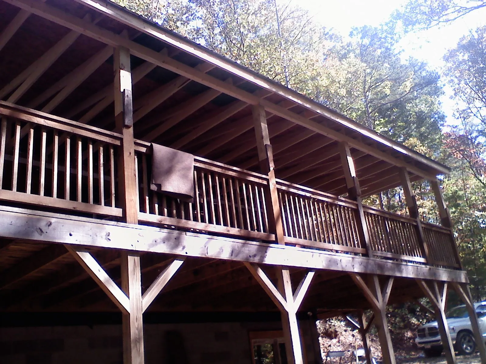 Timber framing under a new elevated porch and deck — Roof Leak Repair in Stover by Roofing Brothers